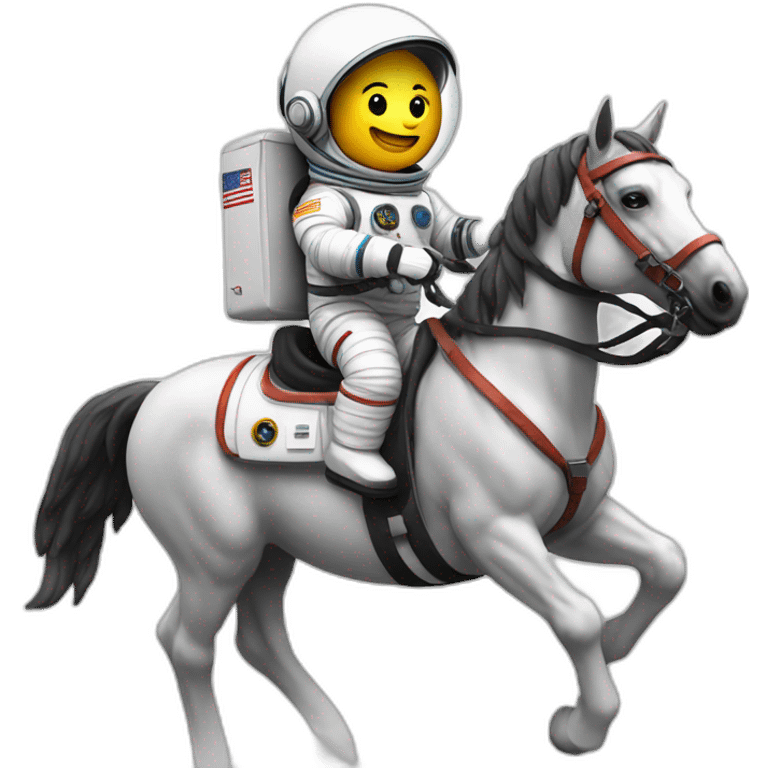 Astronaut riding on back of horse emoji