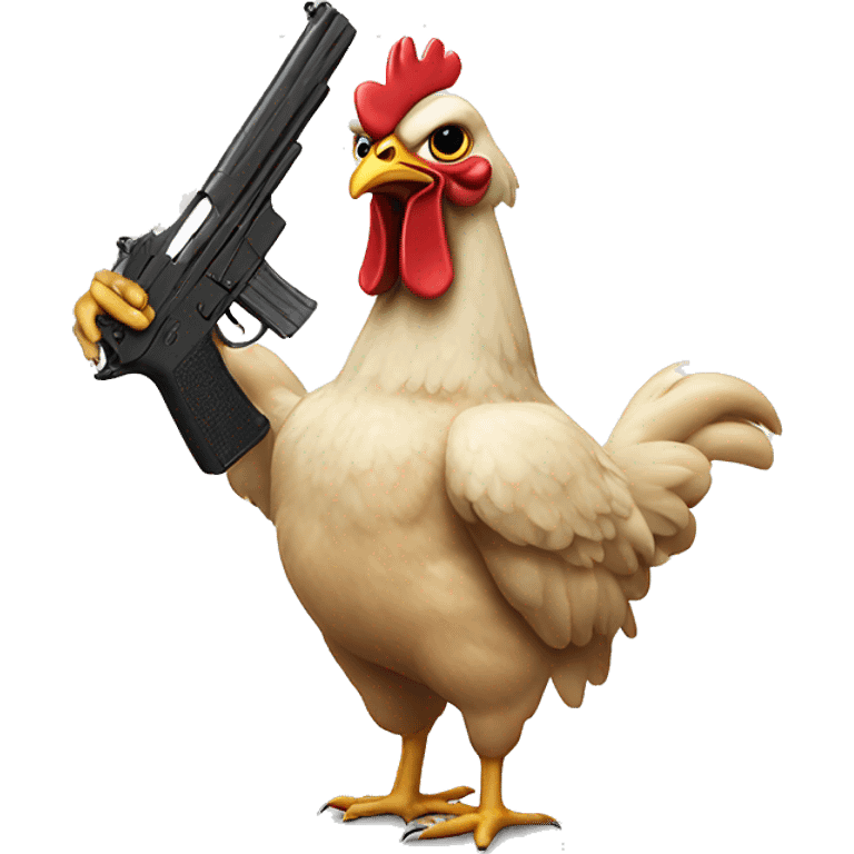 Chicken with a gun  emoji