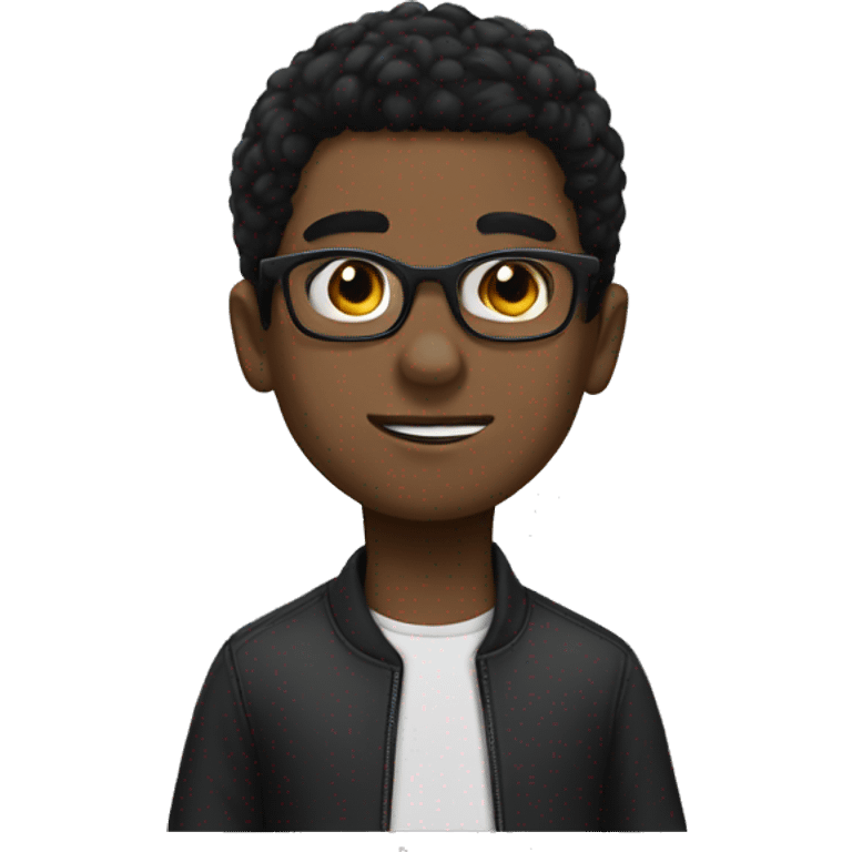 Short boy with black hair and big glasses called Yassin emoji