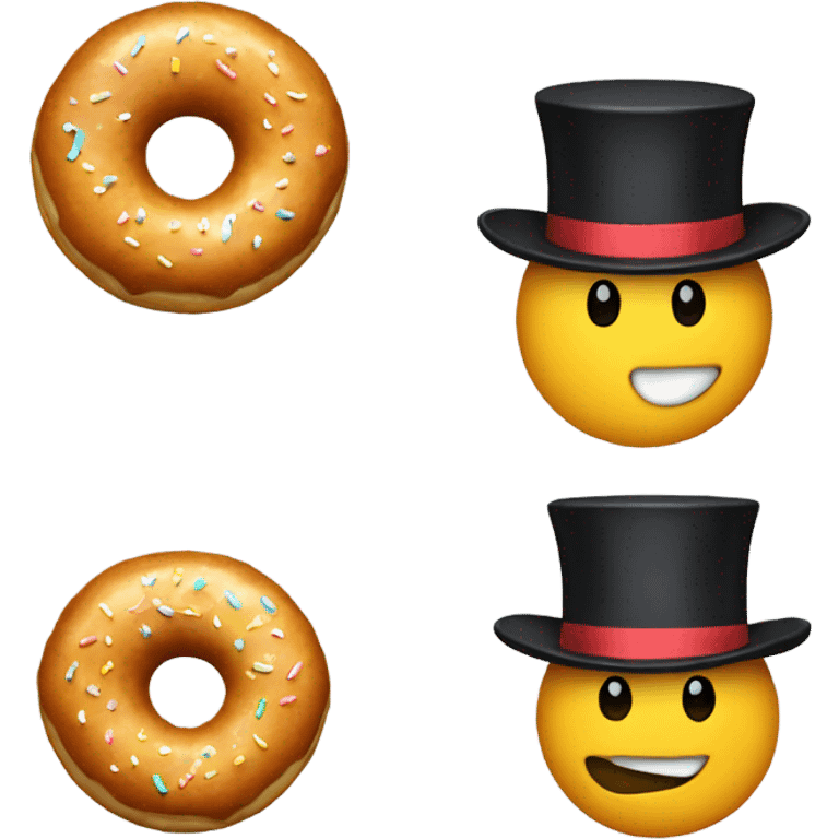 Donut wearing a top hat emoji