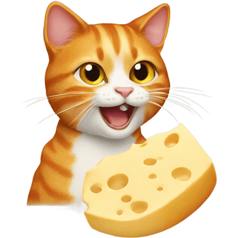 ginger cat eating cheese emoji