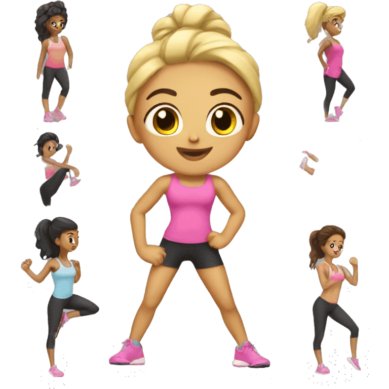 Cute girls workout emoji