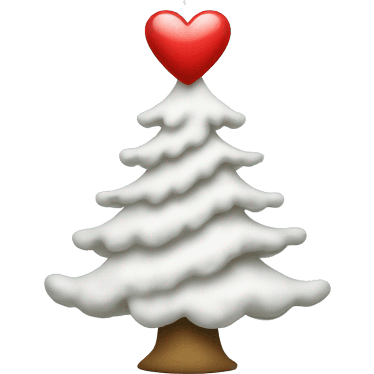 White Christmas tree with heart from the hands  emoji