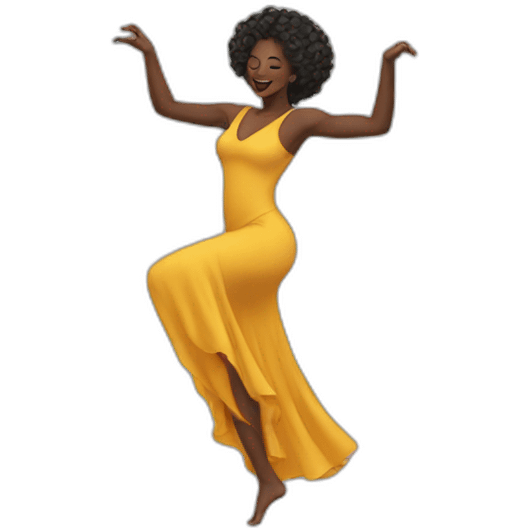 Beautiful Black women dancing emoji