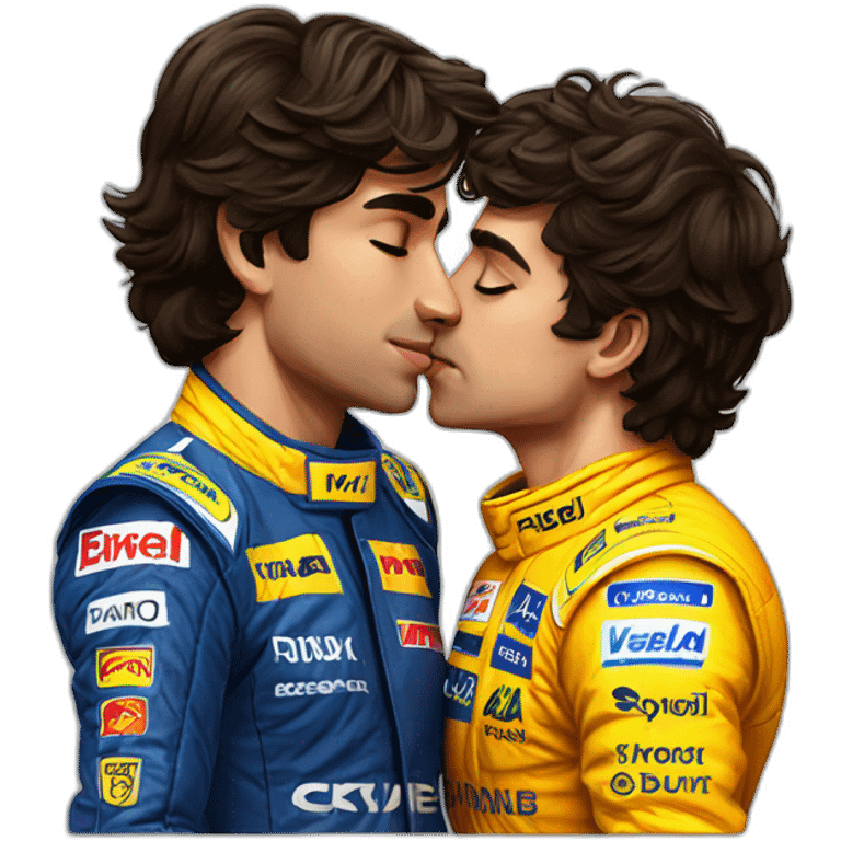 Carlos sainz kissing lando Norris emoji