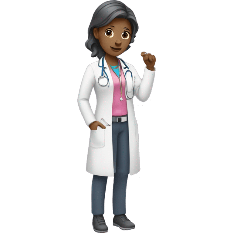 Female doctor wearing pink stetoscope emoji