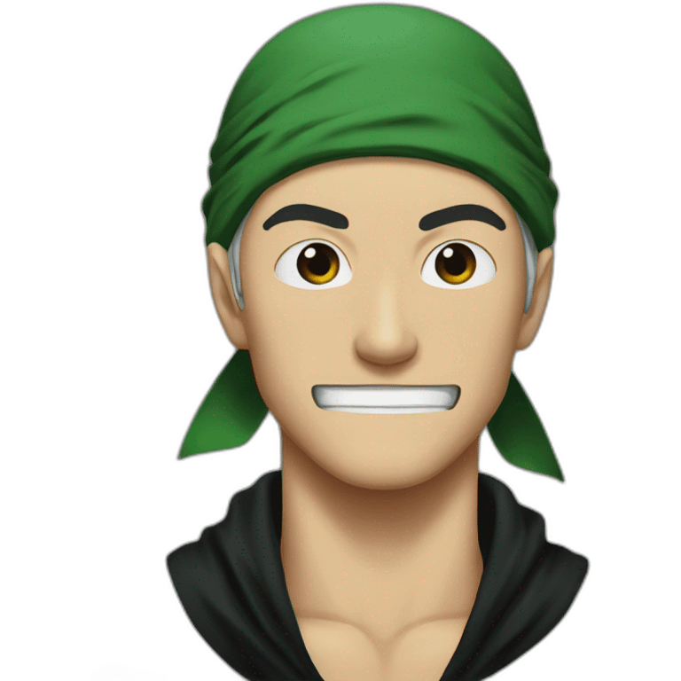 Zoro face ans à black bandana emoji