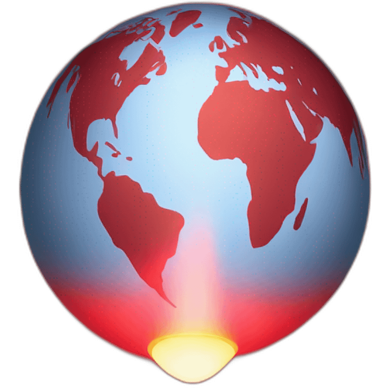 red light spreading across earth emoji