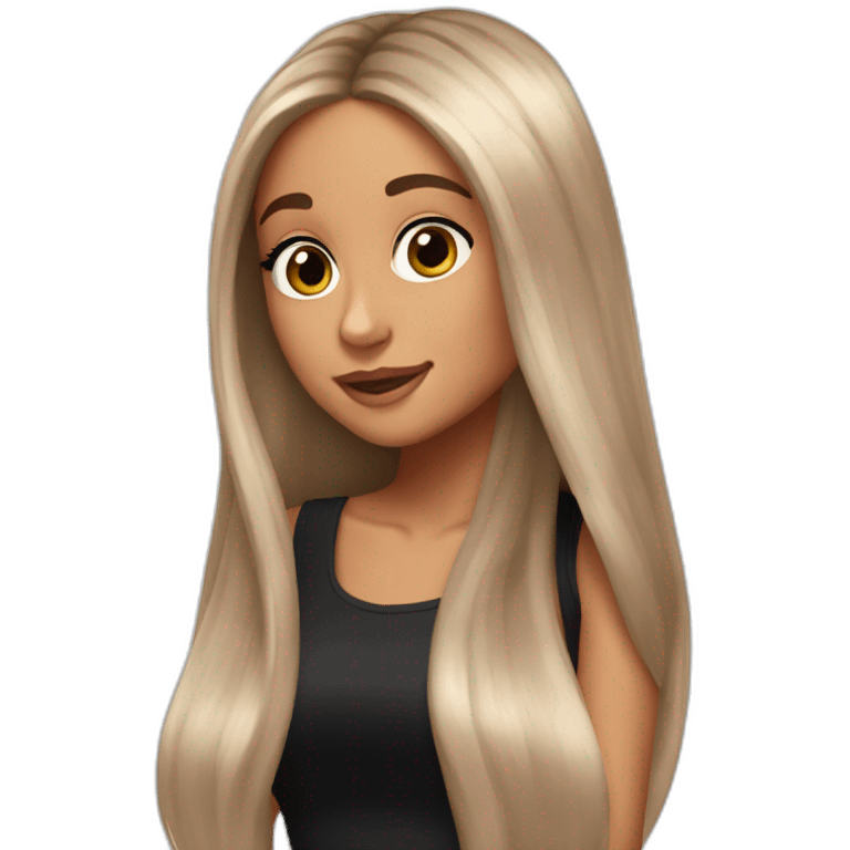 Ariana grande with long hair  emoji