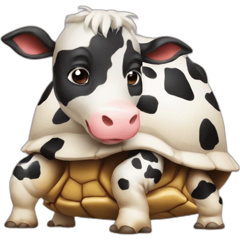 Vache sur une tortue emoji