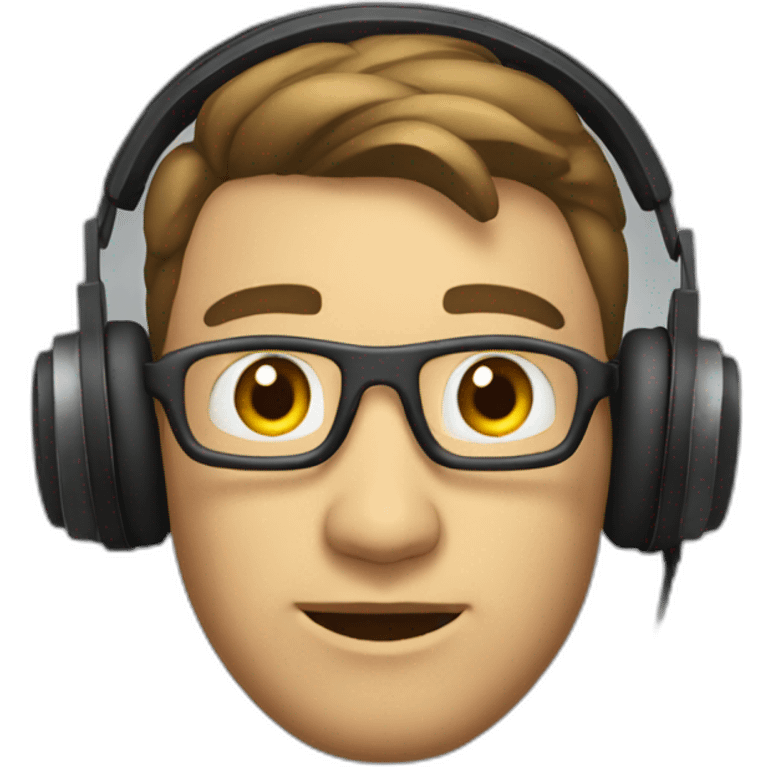 late 20s man with gaming headset on emoji