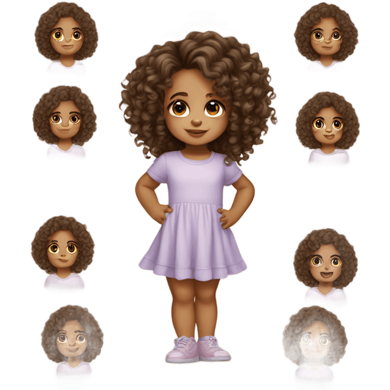 Beautiful baby toddler girl mixed race light skin curly hair rich  emoji