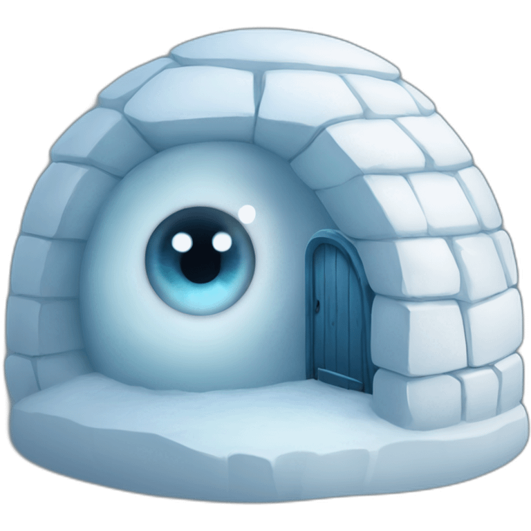 igloo watching you with two eyes no emotion emoji