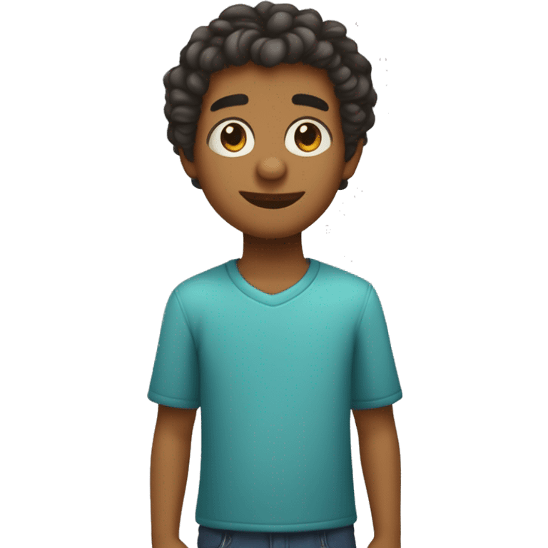 sou menino e sou humano e tenho olhos castanhos  e  tenho cabelo curto e liso e tenho pele clara. emoji