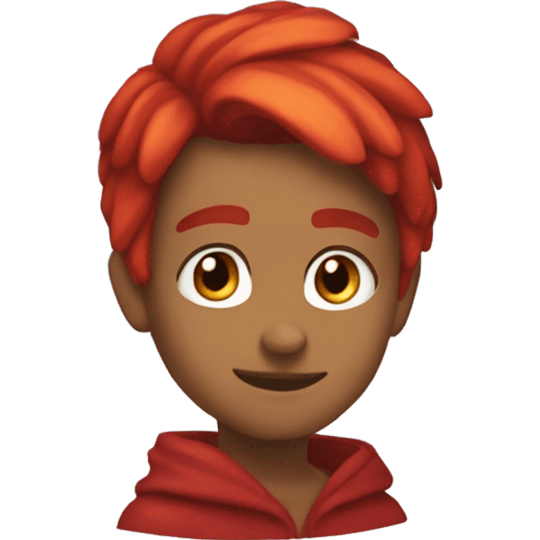 Corazon rojo naranjizo emoji