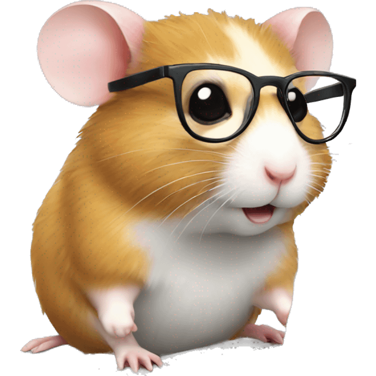 hamster with glasses at a laptop emoji