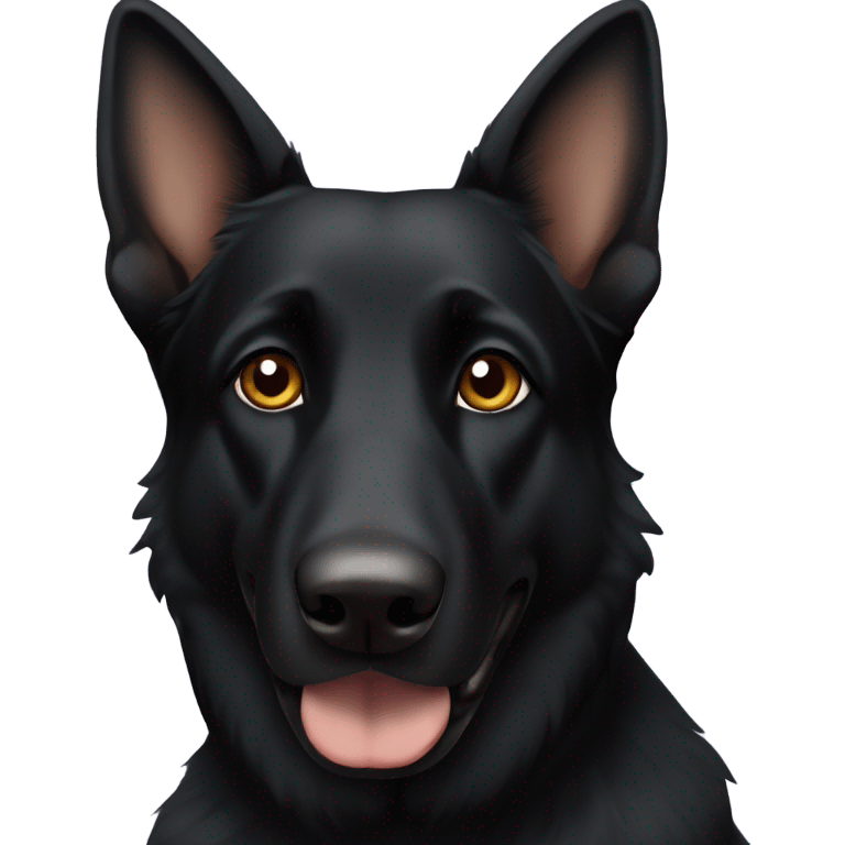 Black German shepherd with brown eyes  emoji