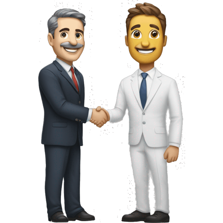 Grat cardone shaking hands with steve j emoji