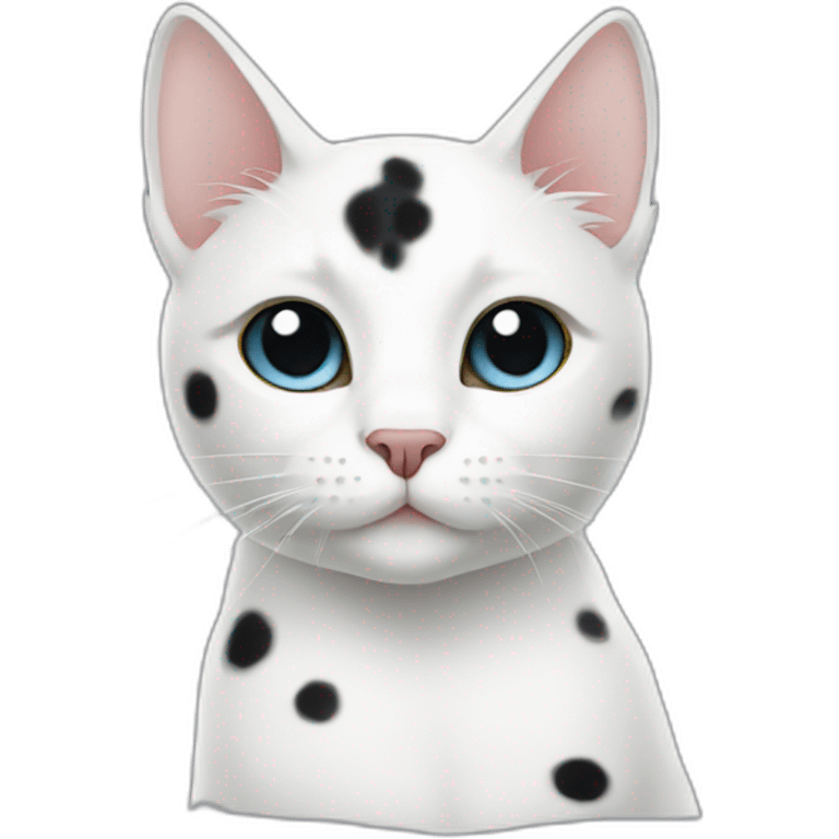 white cat with black spots emoji