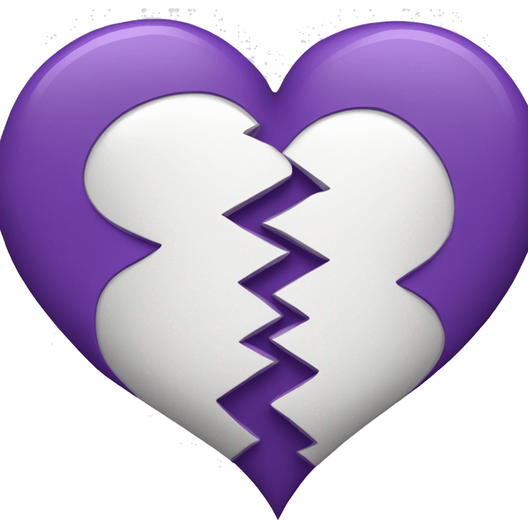 Half white and half purple split heart emoji