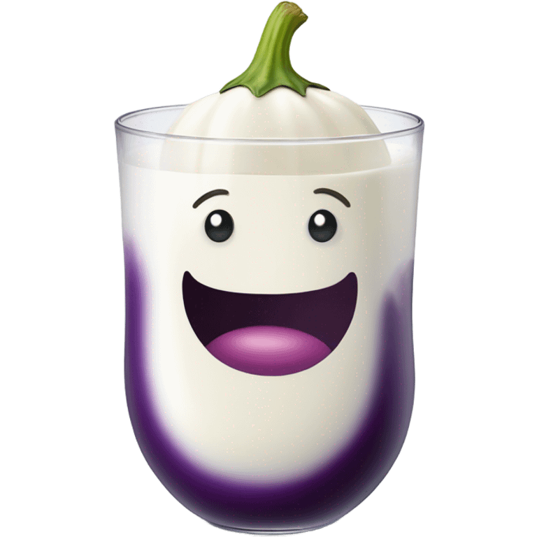 Eggplant in milk emoji