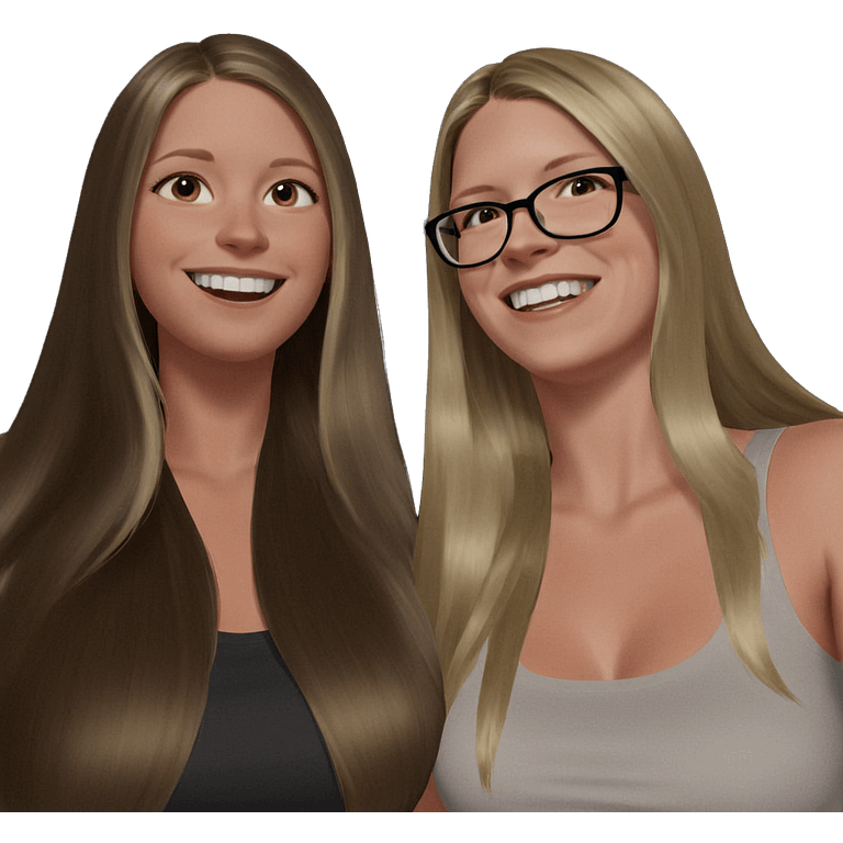 blonde girls smiling together emoji