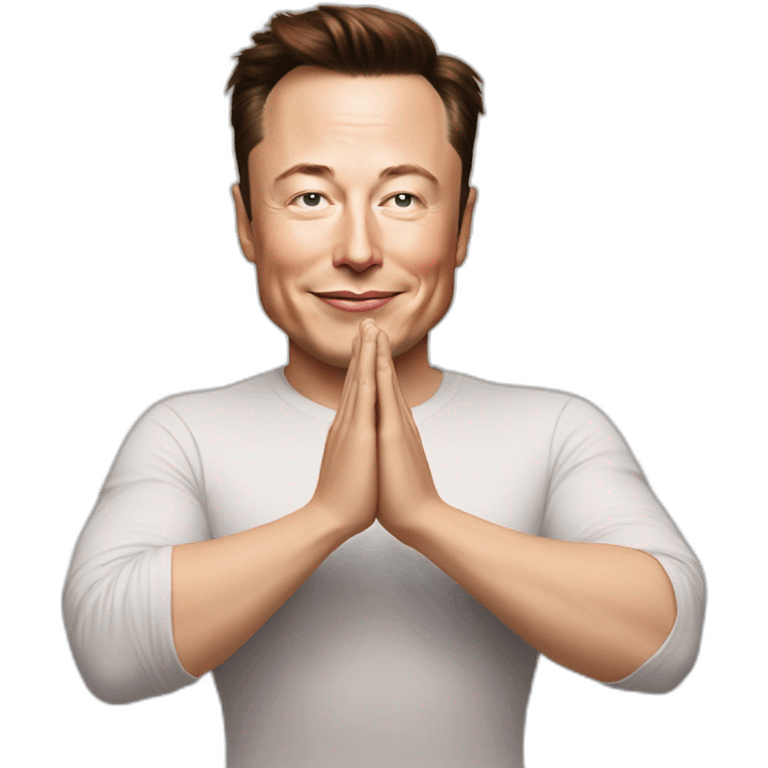 Elon Musk is namaste 🙏 pose emoji