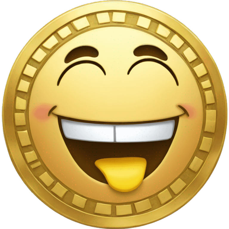 Dancing coin happy face emoji