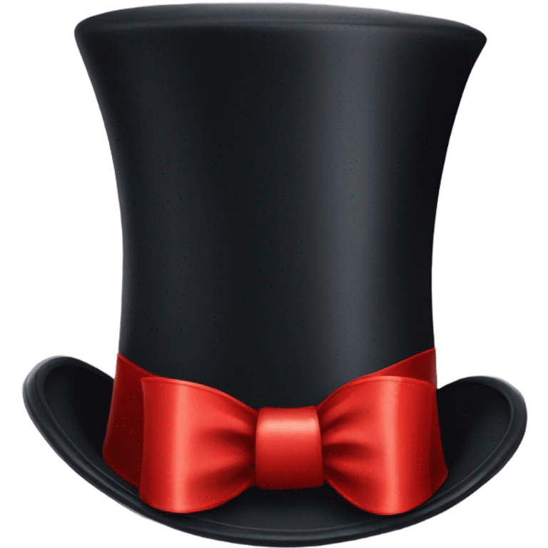 a classic top hat with a red ribbon at the base emoji