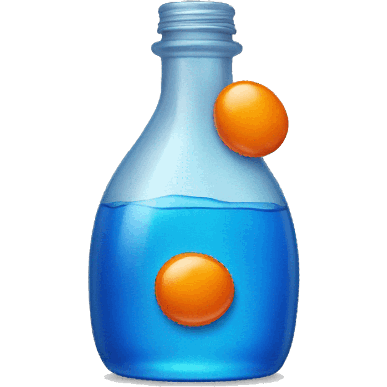 Blue bottle with orange liquid emoji