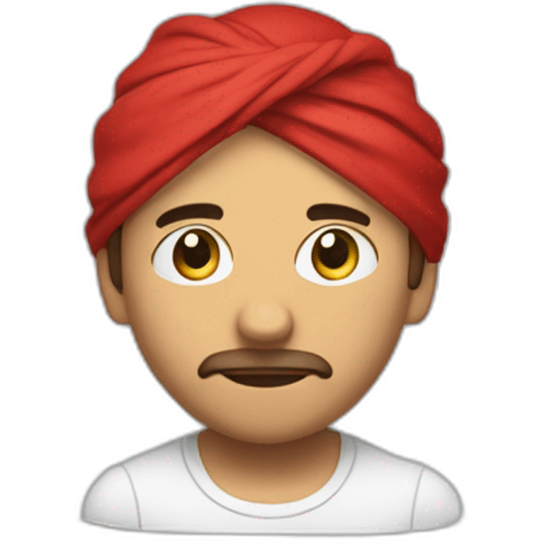 ricardo milos in red bandana turning his head to the viewer emoji