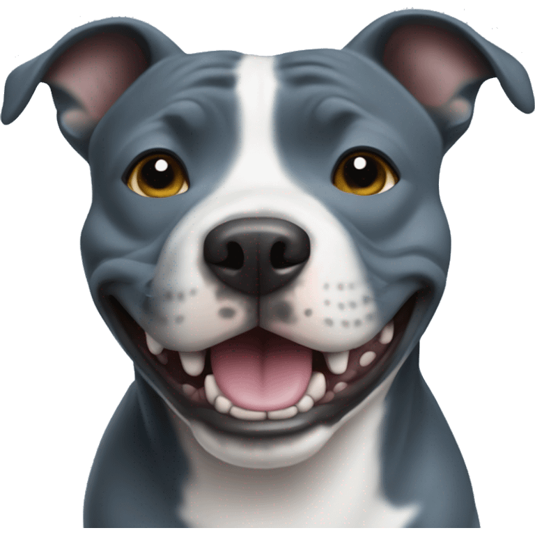 All blue Staffy smile emoji