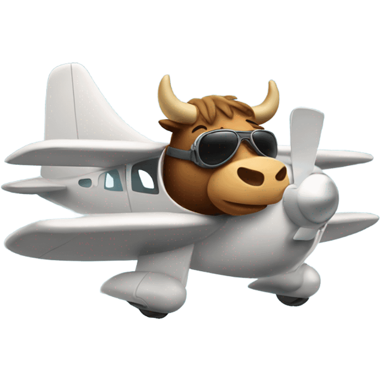 Bull flying airplane emoji