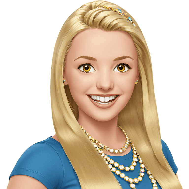 smiling blonde girl with jewelry emoji