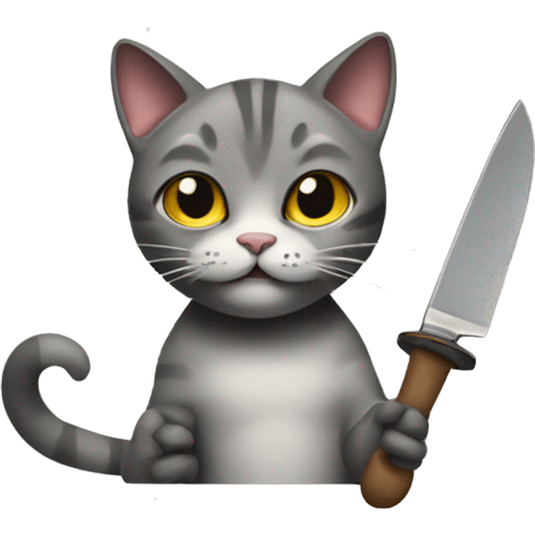 cat holding a knife emoji