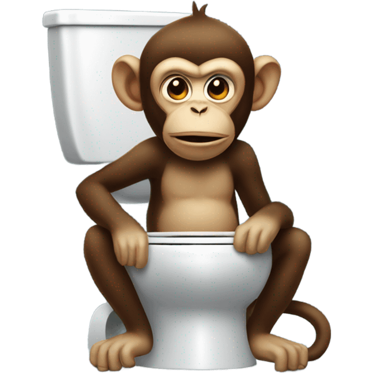 Monkey confused on the toilet emoji