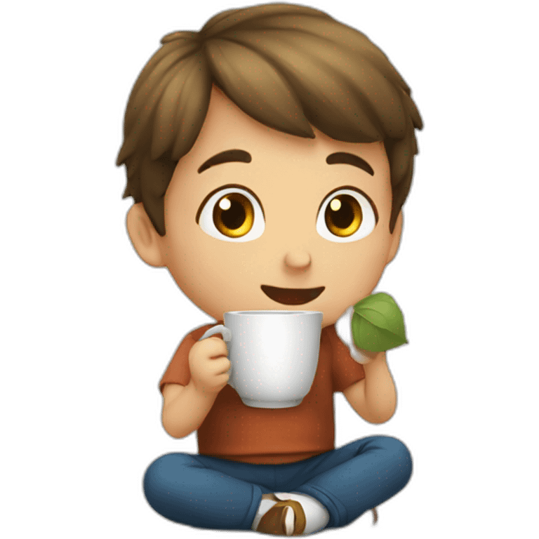 Kid Drinking tea emoji