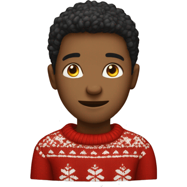 Christmas style boy in sweater red emoji