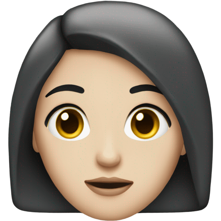 White girl with black hair smoking emoji