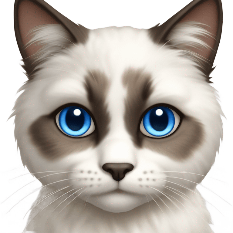 shubby snowshoe cat with mantle emoji