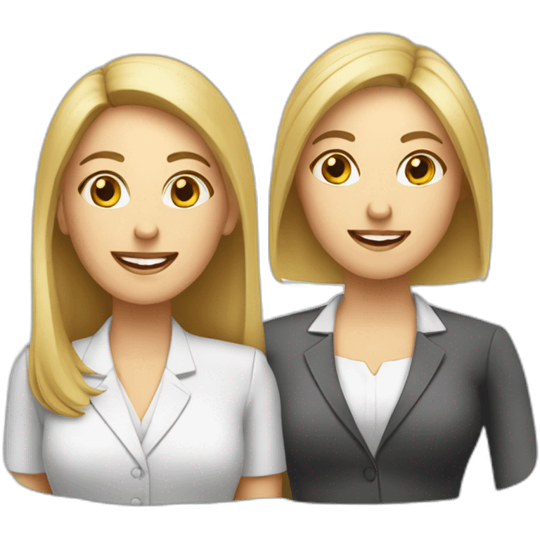 two white business women hr department in office emoji