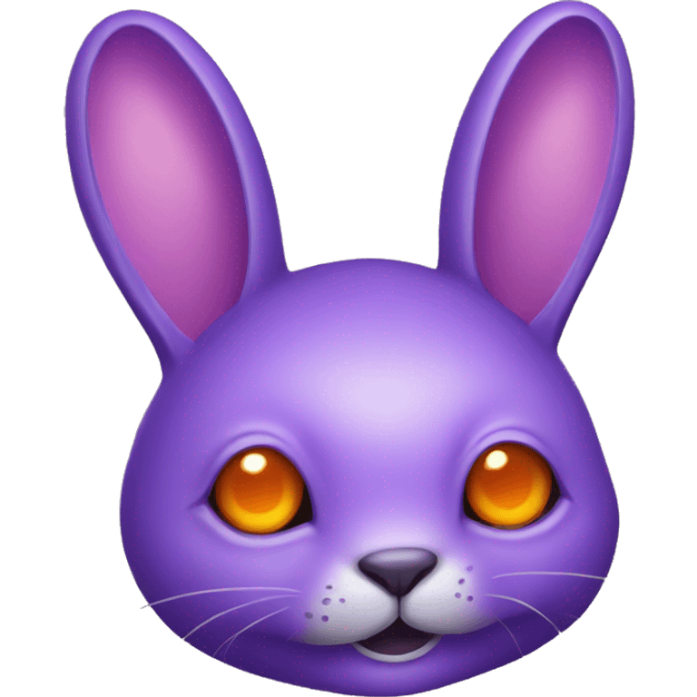 purple alien rabbit with orange eyes emoji