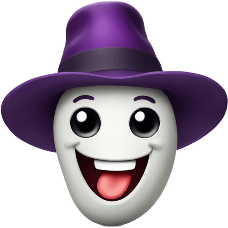 Happy eggplant wearing a fedora emoji