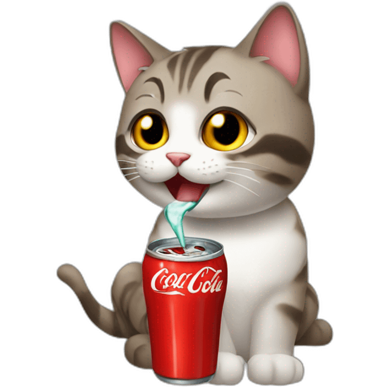 Cat drinking coke emoji