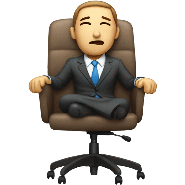 Man asleep in office chair emoji