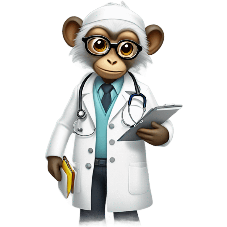 Funny doctor monkey emoji