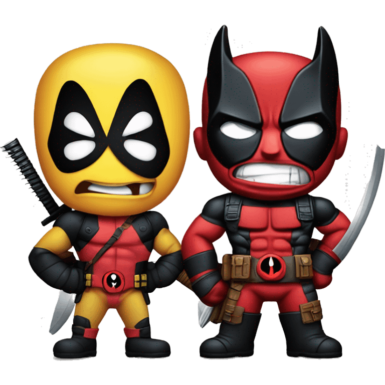 Deadpool and wolverine being sassy emoji