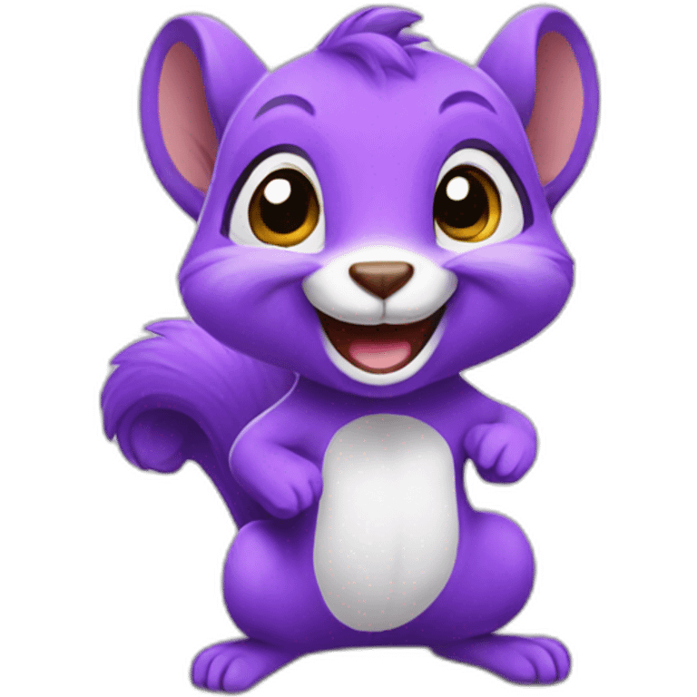 happy cute purple squirrel emoji