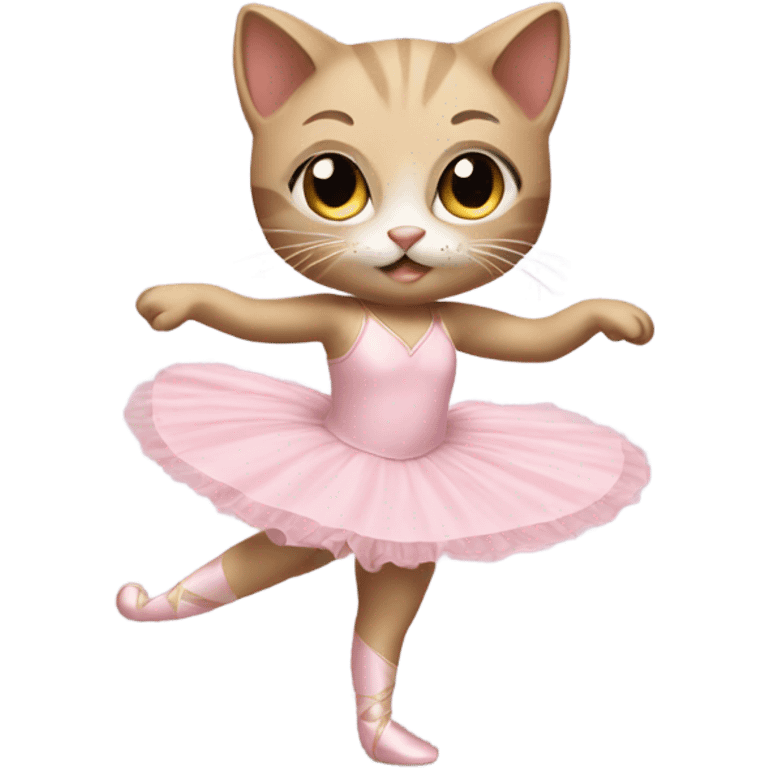 Kitten in a ballet dress dancing emoji