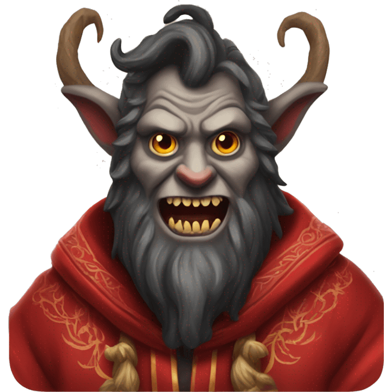 Krampus wearing a red robe emoji